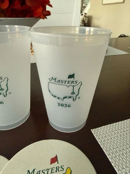 2026 Masters Plastic Souvenir Cups and 4 Coasters - Picture 3 of 5